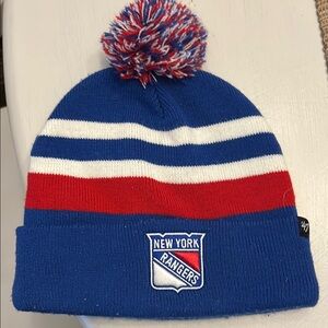 NY Ranger 47 Brand  knot Hat with Pom-Pom
One size